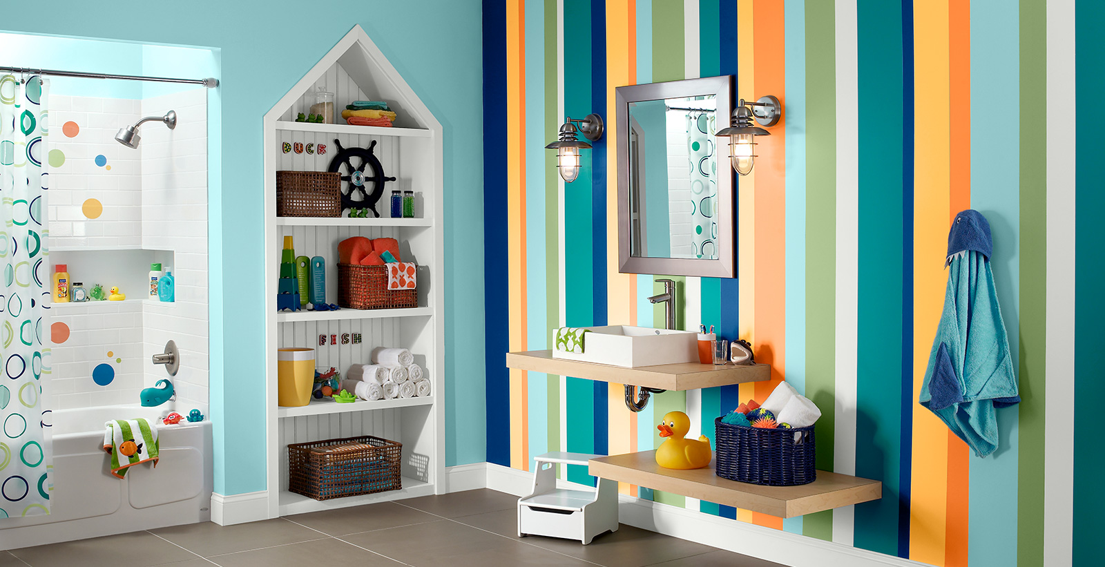 Beach Inspired Kid S Bathroom Blue Kid S Room Gallery Behr Canada