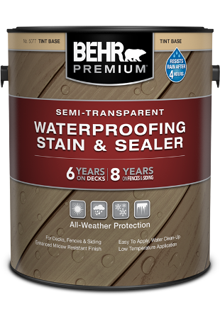 Semi-Transparent Waterproofing Wood Stain & Sealer