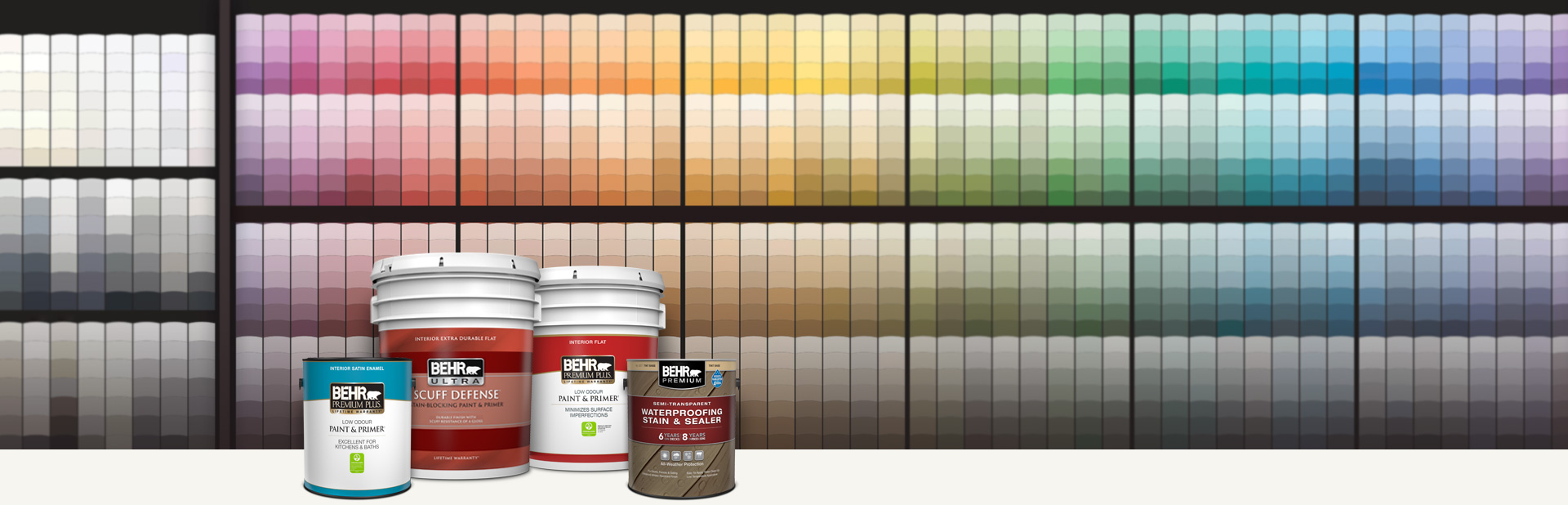 Behr Paint Products in front of the Home Depot Colour Solution Center